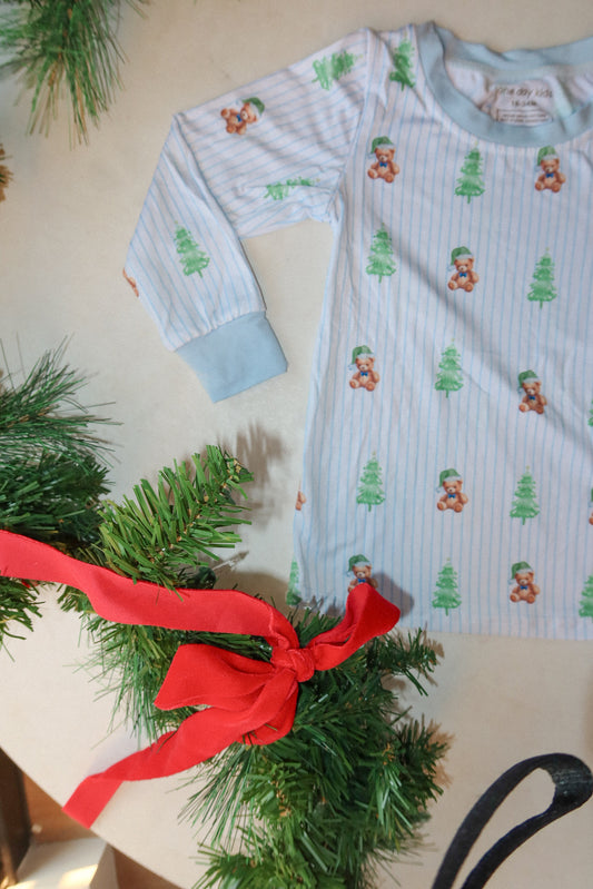 bear christmas bamboo set - blue