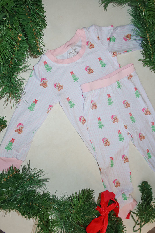 bear christmas bamboo set - pink