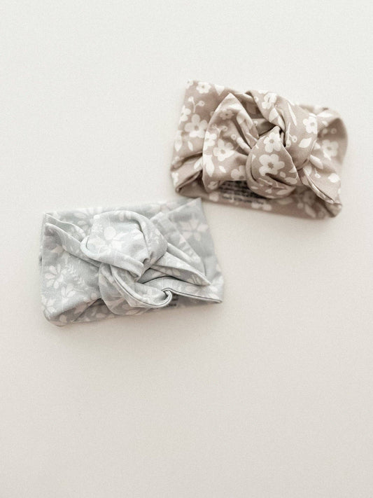 beige floral bamboo head-wrap