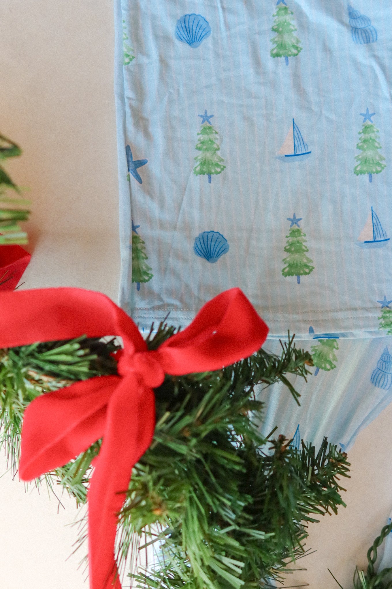 coastal christmas bamboo set - blue