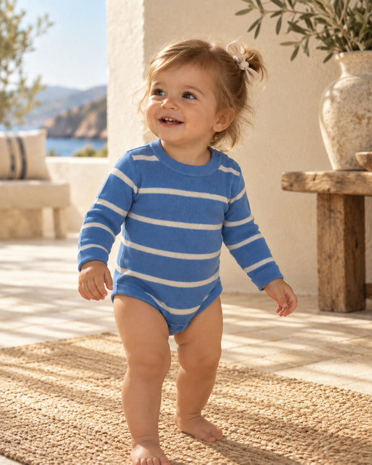 STRIPED KNIT ROMPER