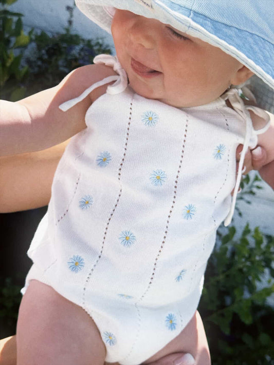 daisy knit romper