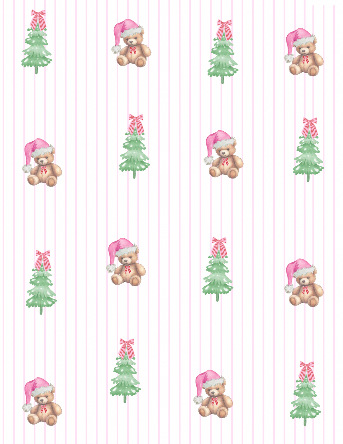 PINK PINSTRIPE BEAR BAMBOO FOOTIE