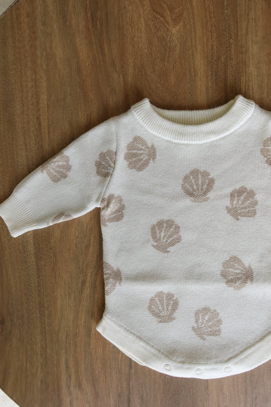 shell knit romper