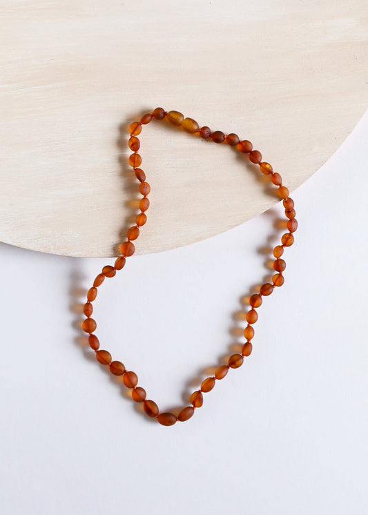 raw cognac amber || classic necklace