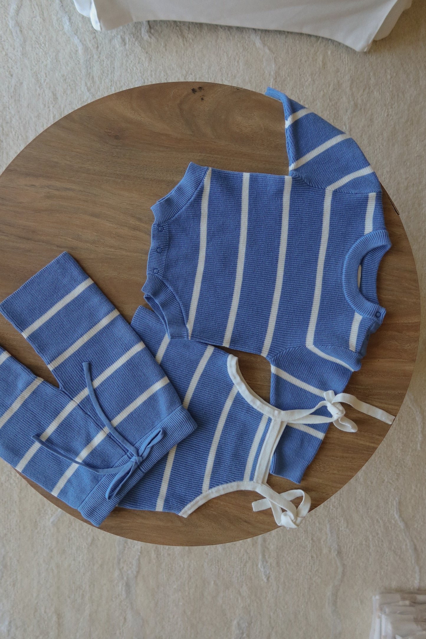 striped knit romper