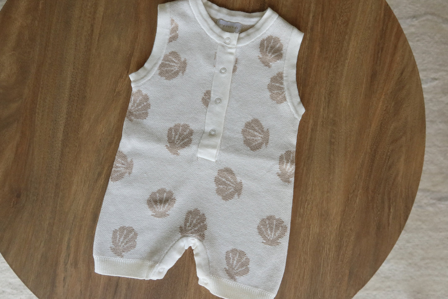 short sleeved shell knit romper