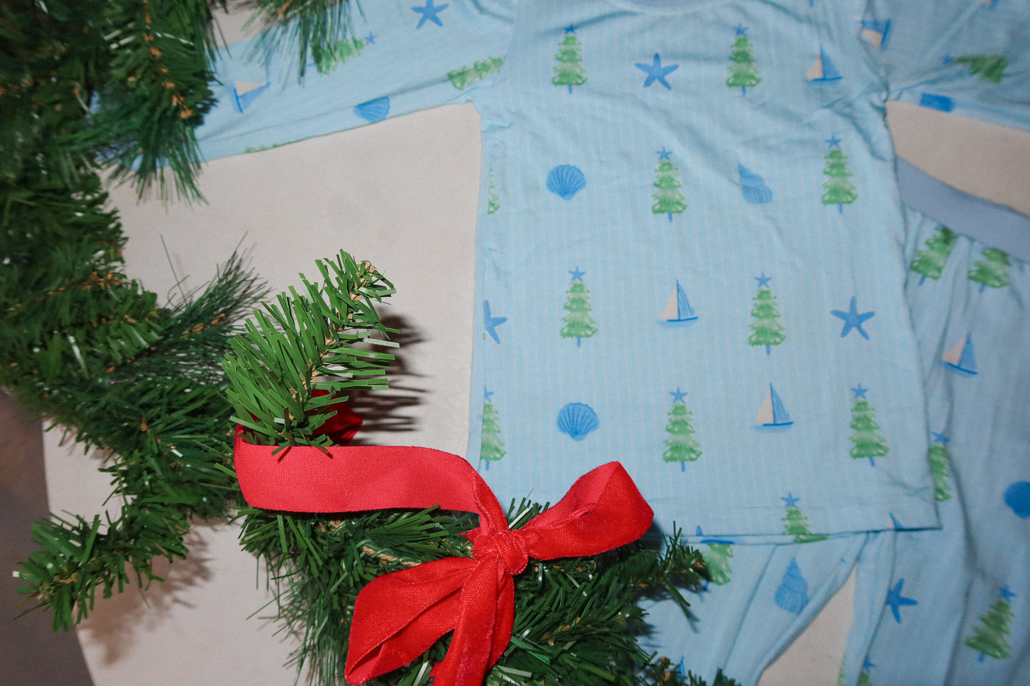 coastal christmas bamboo set - blue