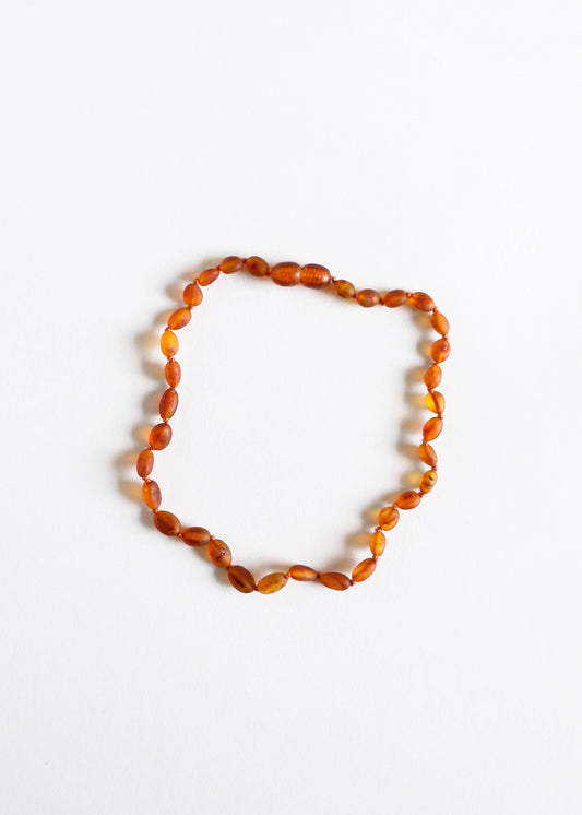 raw cognac amber || classic necklace: kids