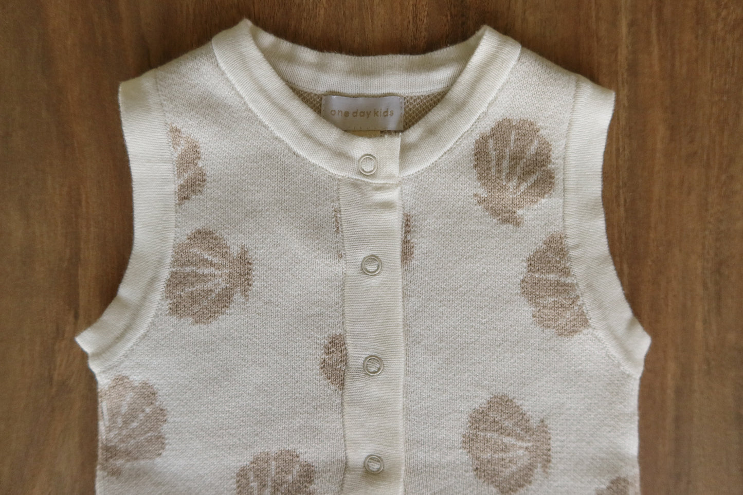 short sleeved shell knit romper