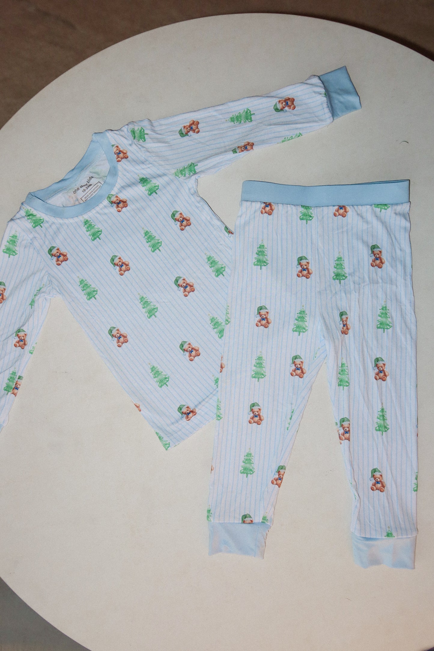 bear christmas bamboo set - blue