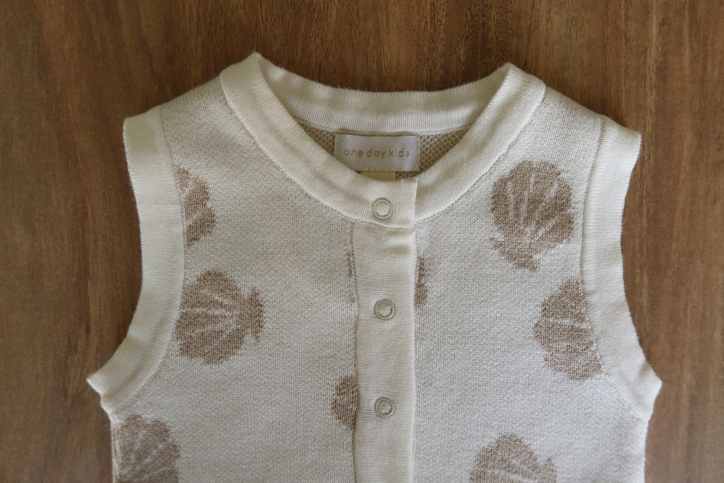 short sleeved shell knit romper