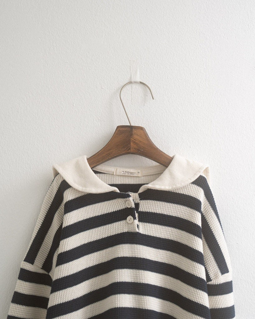 striped collar tee