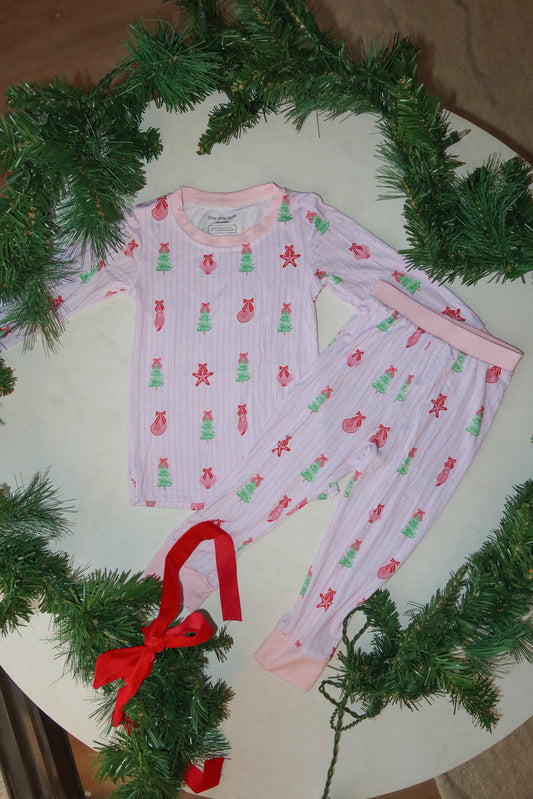 coastal christmas bamboo set - pink