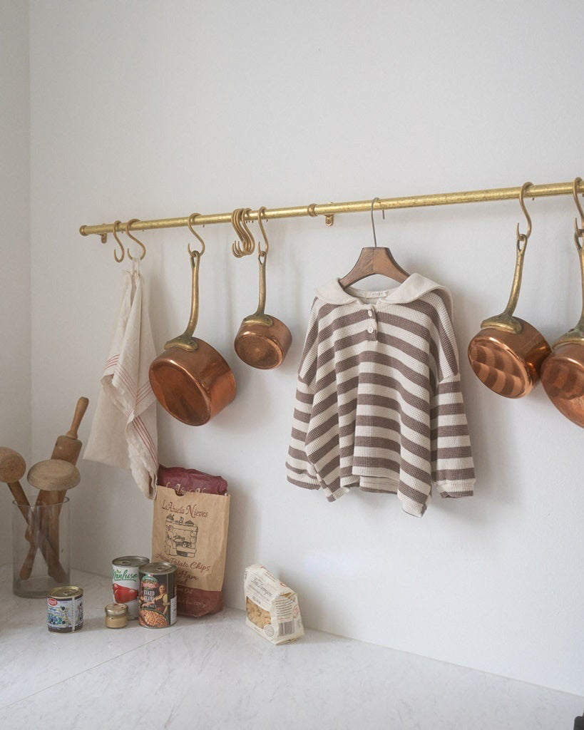 striped collar tee