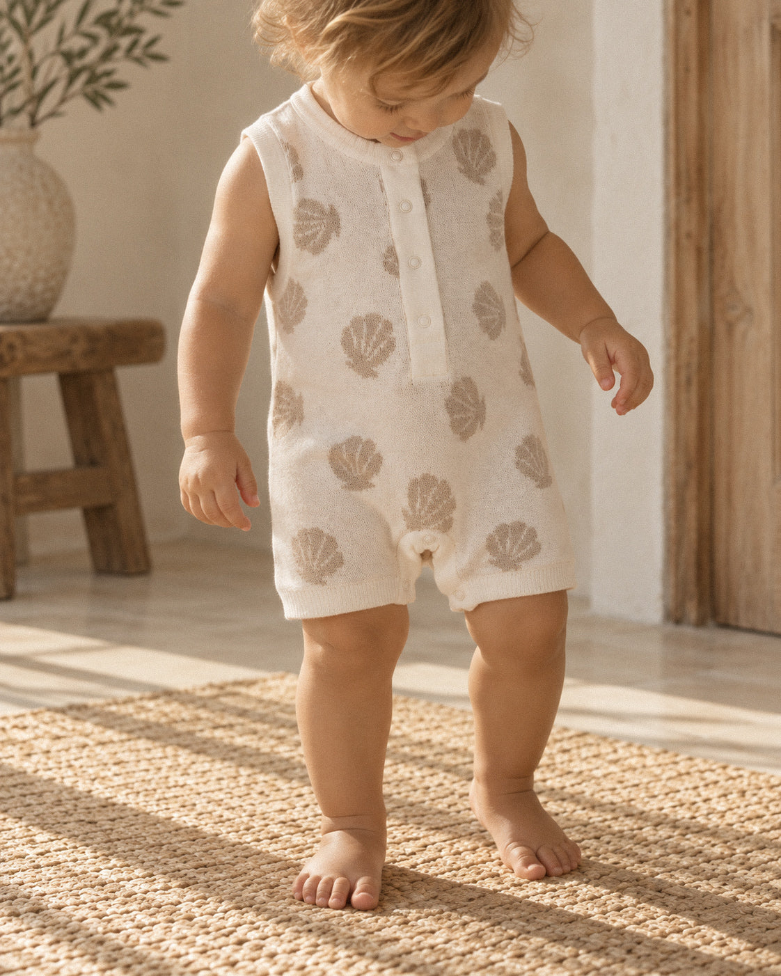 SEASHELL KNIT ROMPER