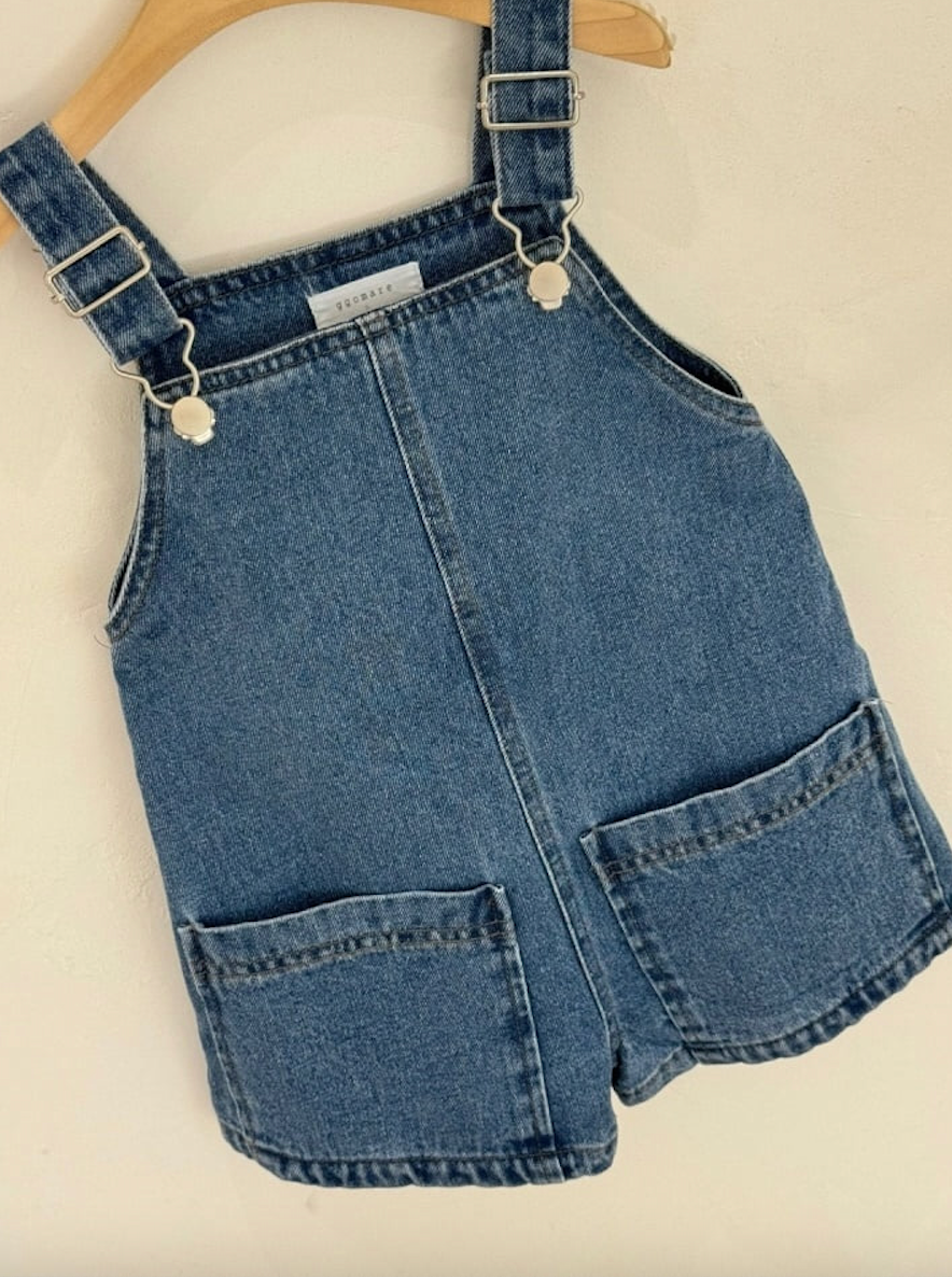 pocket denim romper