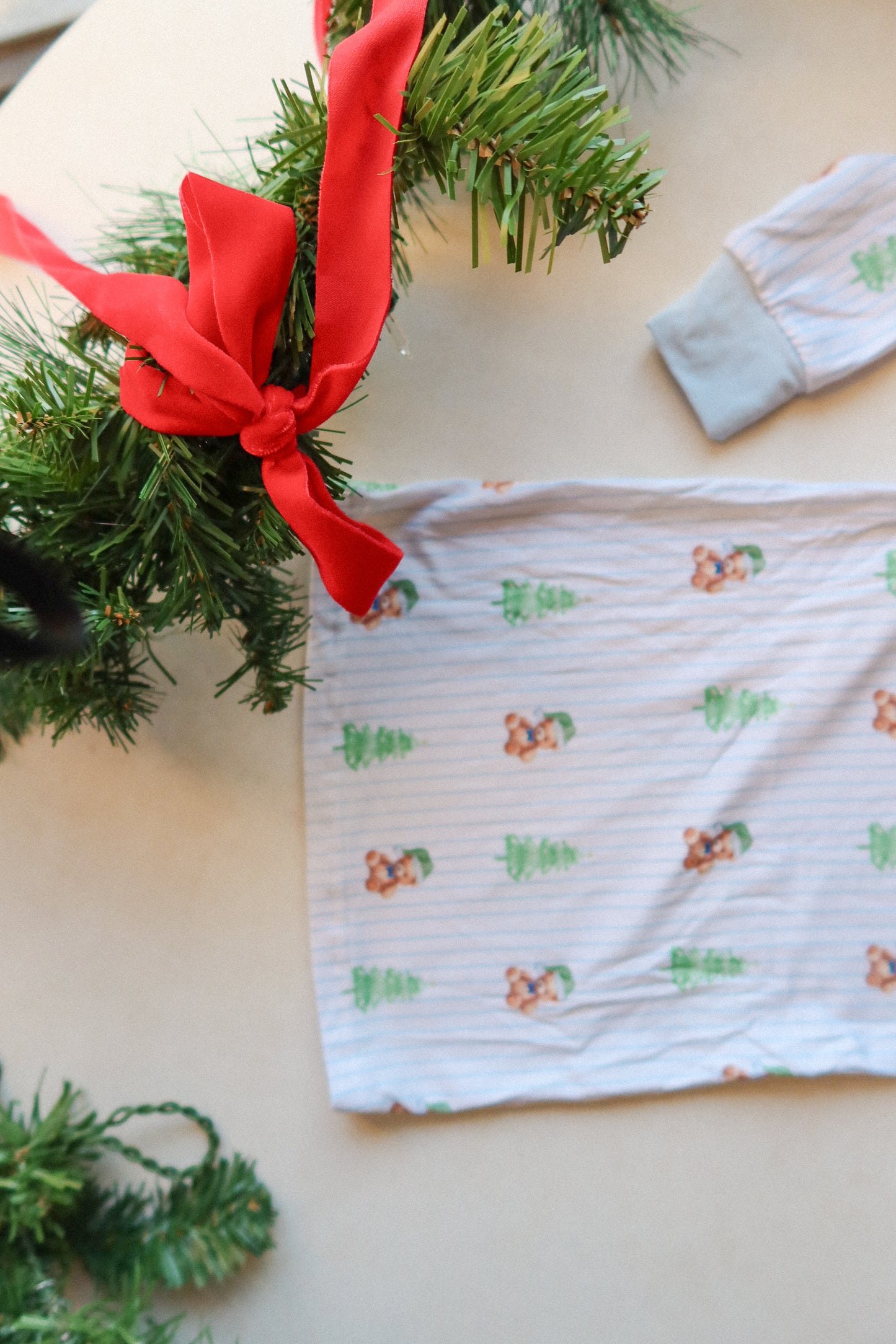 bear christmas bamboo set - blue