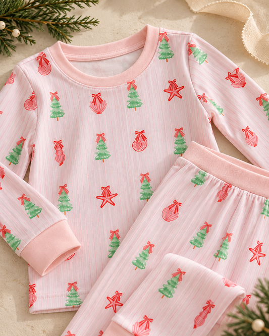 PINK COASTAL BAMBOO PAJAMA SET
