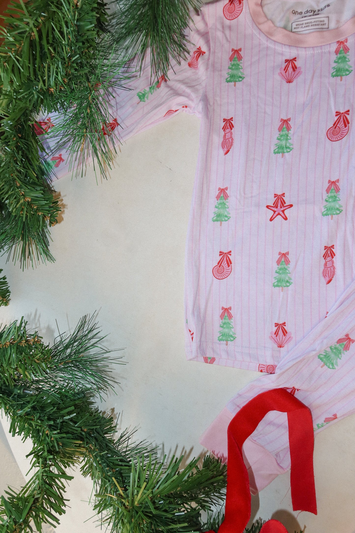 coastal christmas bamboo set - pink