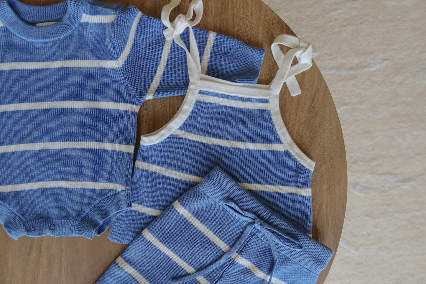 striped knit set