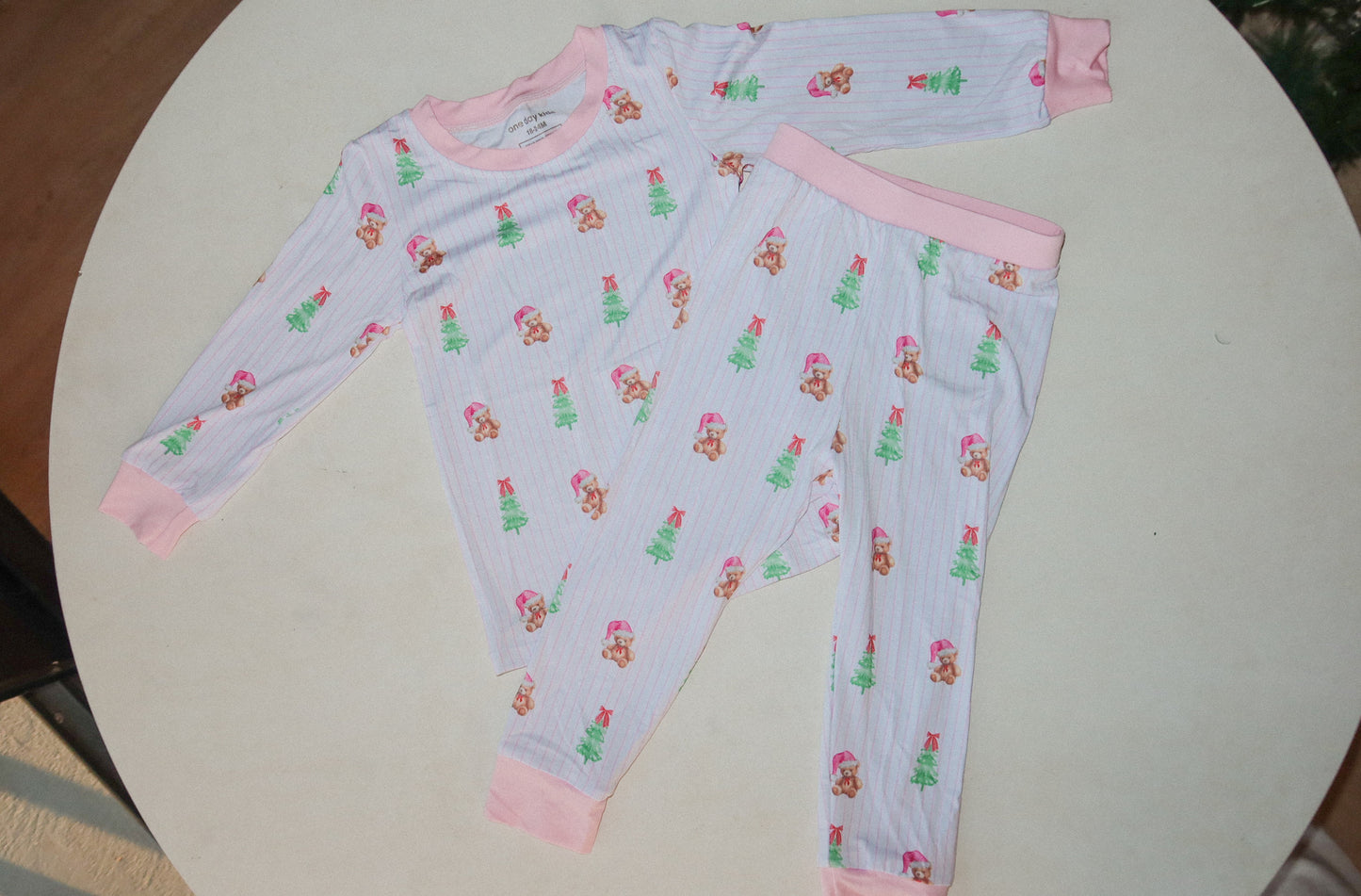 bear christmas bamboo set - pink