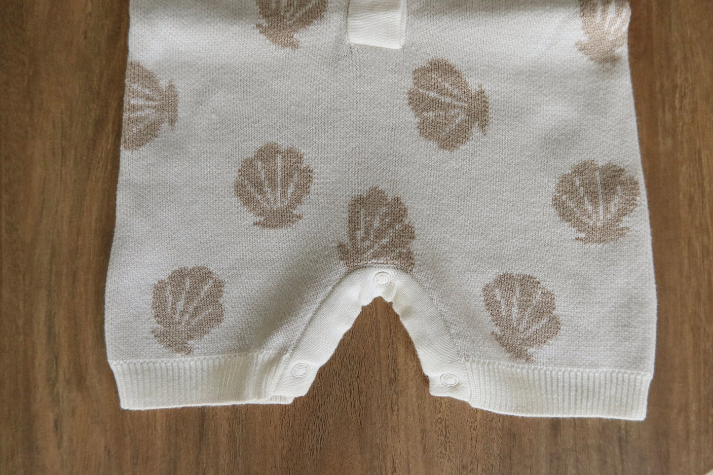 short sleeved shell knit romper