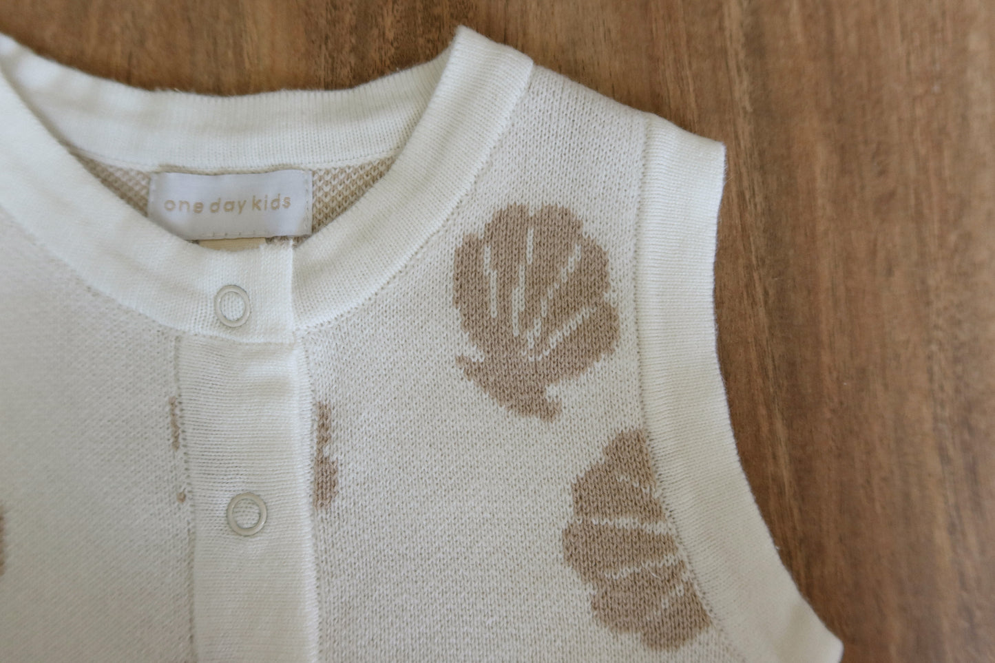 short sleeved shell knit romper