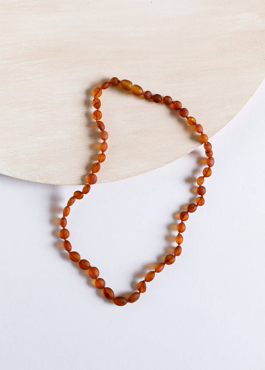 raw cognac amber || classic necklace: adult